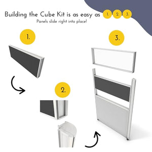 SUNLINE Office Supply - DIY Cube Kit - Complete Office Workstation with 7 Versatile Layouts