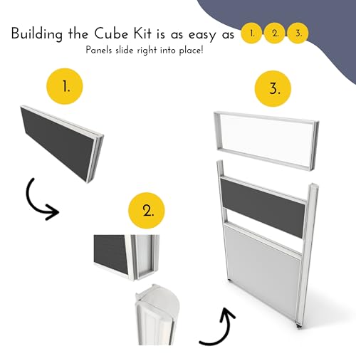SUNLINE DIY Cube Kit - Complete Office Workstation with 7 Versatile Layouts - Charcoal