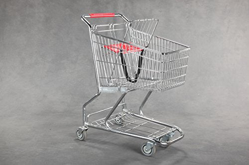 Store Shopping Cart Jumbo Grocery Cart with Child Seat & Belt, Extra Tough Steel, Deluxe Trolley - 38"H x 37