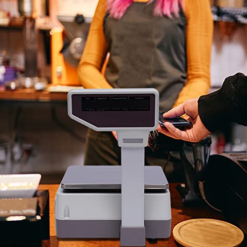 SHATUOA Electronic Price Computing Scale with Label Printer and Double-Sided Display