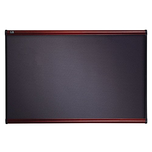 Quartet Prestige Grey Diamond Mesh Fabric Bulletin Board, 4 x 3 Feet, Mahogany Finish Frame (B444M)