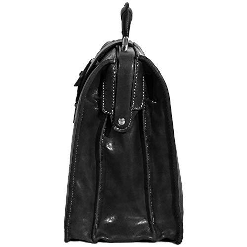 Floto Ciabatta Italian Leather Briefcase Attache (Black)