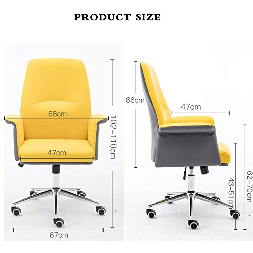 PENGJIE Ergonomic Swivel Office Chair Liftable Ergonomic Computer Chair Home Rotating Office Chair Student Dormitory Study Sofa Chair Desk Chair,68 X 47 X 110 cm Easy to Assemble