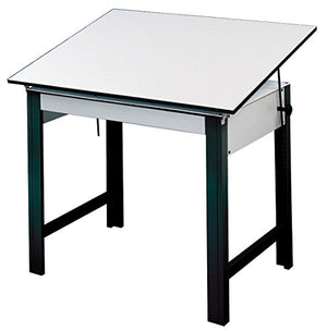 Alvin DM60ND-BK DesignMaster Table, Black Base White Top 37.5 inches x 60 inches