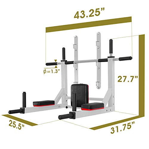 STOZM Pull Up Bar – Multi-Functional Strength Training Chin Up Bar with 3-Level Height Adjustability for Total Body Exercises (White) (BH0D)