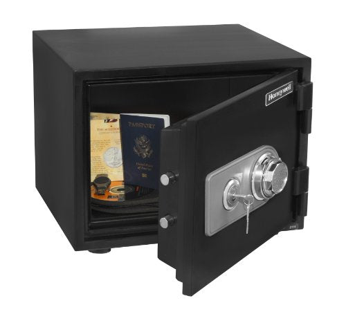 Honeywell Safes & Door Locks - 2101 Steel Fireproof and Waterproof Security Safe with Dual Dial and Key Lock Protection, 0.50-Cubic Feet, Black