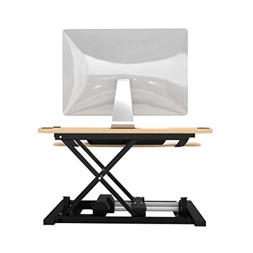 VersaDesk Power Pro - Electric Height-Adjustable Desk Riser - Sit to Stand Desktop with Keyboard and Mouse Tray (Maple, 48" X 24")