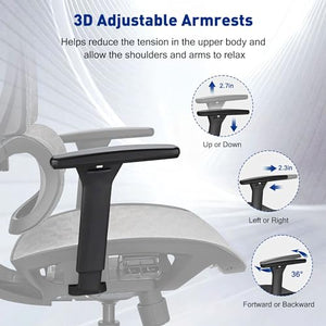 Actfull Mesh Seat Computer Chair with Easy Wire-line Control and Headrest