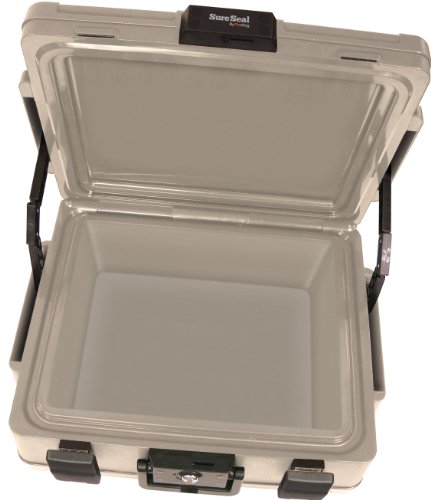 SureSeal by FireKing SS104-A 1 Hour Fireproof Waterproof Safe Chest, Fits Legal/Letter Sized Documents,0.38 CU FT Storage Capacity,Taupe