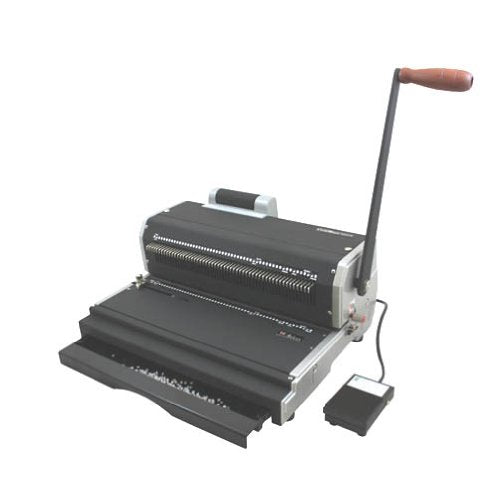 Akiles Coilmac-ER 41 Plus Manual Coil Punch with Electric Coil Inserter, Special 4 x 5mm Oval Holes, Fully Disengageable Pins, Letter 4:1 pitch (0.248"), Extended Single Punching Length (13")