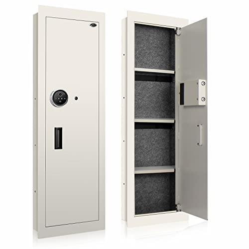 Langger V Biometric Safe Fingerprint Security Wall Safe (White - Large)