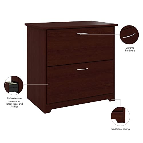 Bush Furniture Cabot 2 Drawer Lateral File Cabinet | Home Office Document Storage, 32W, Harvest Cherry