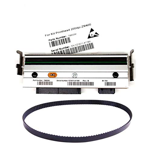 New Printer Accessories Compatible 79800M Zebra Zm400 Print Head +79866M Main Drive Belt Fit Compatible with Zebra ZM400 203dpi Thermal Barcode Label Printers