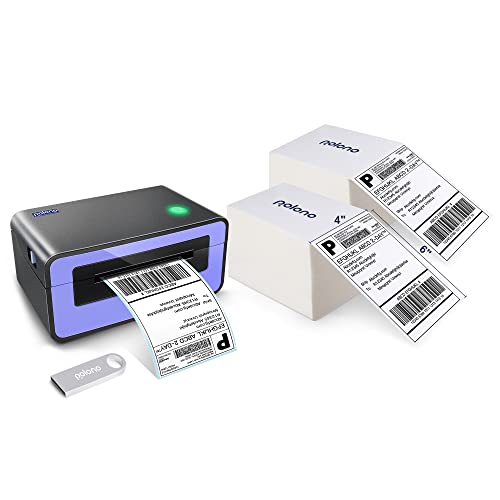 POLONO Label Printer - 150mm/s 4x6 Thermal Label Printer, POLONO 4"x6" 1000 Labels Direct Thermal Shipping Labels, Compatible with Amazon, Ebay, Etsy, Shopify and FedEx
