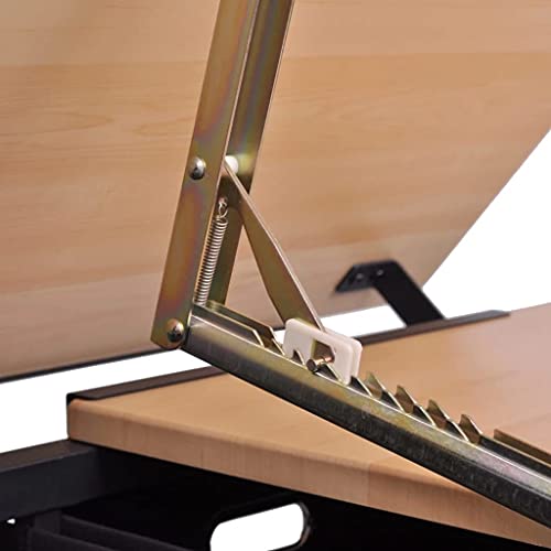 vidaXL Adjustable Drawing Table with Stool 2 Drawers Tiltable Iron Drafting Table Drawing Work Station Art Craft Student Office Desk