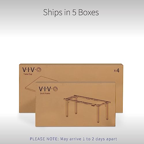 VIVO Electric Height Adjustable Stand Up Desk, 95 x 55 inch, Rustic Vintage Brown Table Tops, Black Dual Motor Frame, Large Standing Workstation - DESK-KIT-404N