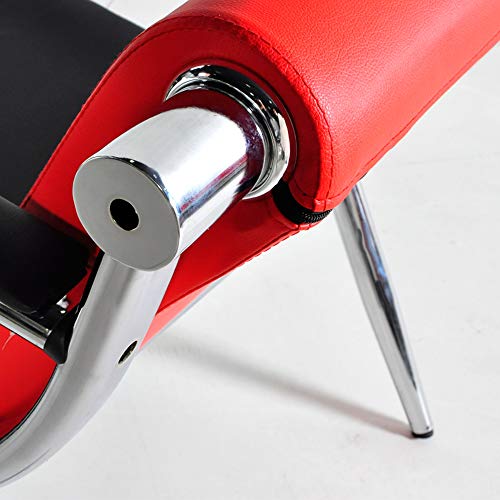 Walnest Waiting Room Bench 5 Seat Red Black PU Leather Office Furniture
