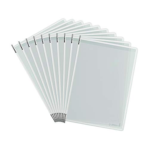 Tarifold Premium Desktop Reference System with 360° Steel Rotary Base - 50 White Frame Antimicrobial Pockets - Letter-Size - 100 Sheet Capacity