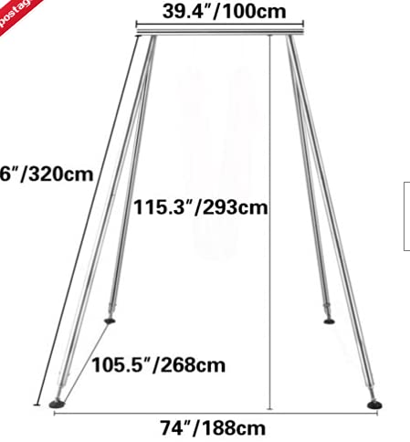 YIYIBYUS Aerial Yoga Stand 9.6 Ft Height Yoga Swing Frame Stand Outdoor Indoor 300Kg Load Bearing Metal Yoga Swing Aerial Silks Stand Yoga Frame US Stock