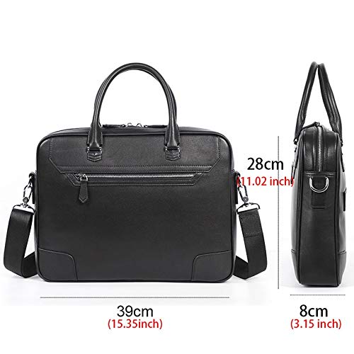 HLMSKD Natural Cowhide Men's Briefcase Leather Men's Briefcase Laptop Bag Men's Business Leather Handbag Men's Bag Handbag