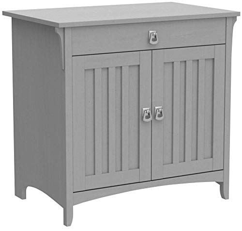 Bush Furniture Salinas Secretary Desk with Keyboard Tray and Storage Cabinet in Cape Cod Gray