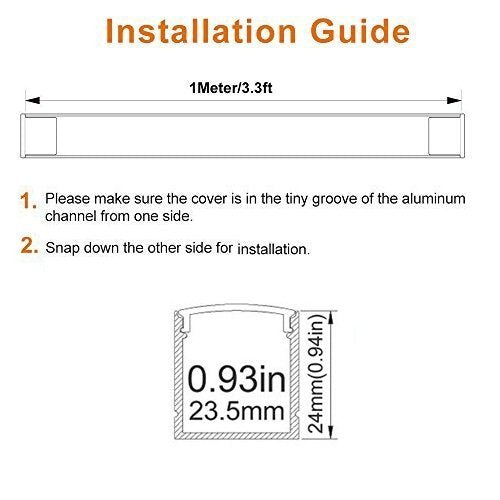 LightingWill U Shape LED Aluminum Channel 6.6ft 25 Pack - Silver Track for LED Strip Light