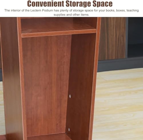 WooDeY Lectern Podium Stand with Open Storage - 60cmx113cm