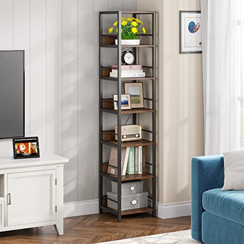 Tribesigns 6-Tier Corner Shelf Set of 2, 75 Inch Tall Bookshelf Storage Rack