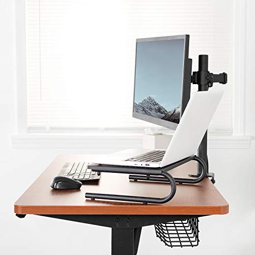 VIVO Electric Height Adjustable 60 x 24 inch Stand Up Desk, Dark Walnut Solid One-Piece Table Top, Black Frame, Standing Workstation with Push Button Controller, DESK-KIT-E5B6D