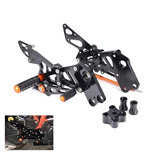 TAKENE Adjustable Rider Rear Sets for RC125 RC200 RC390 2014-2021 (Orange)