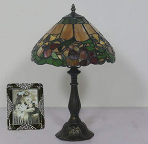 MaGiLL Tiffany Style Desk Lamp, 12 Inch Creative Clematis Florida Pattern Glass E27 Desk Lamp