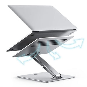 HNTHY Laptop Stand Riser Height Adjustable Aluminum Foldable Tablet Stand Desktop Notebook Cooling Holder for
