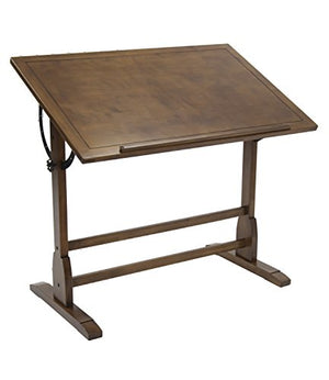 Offex Elegant Distressed Wood Vintage Drafting Table Rustic Oak 42" x 30"