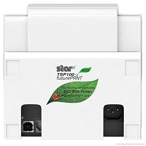Star Micronics TSP143III USB Receipt Printer and Epsilont 13" by 13" Mini Cash Drawer 4 Bill 5 Coin Compatible with Square