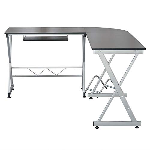 FCSFSF Desktop Computer Desk Industrial Corner Computer Office Desk, L-Shaped Desk, Large PC Laptop Desk, Sturdy Gaming Desk Workstation for Home Office,