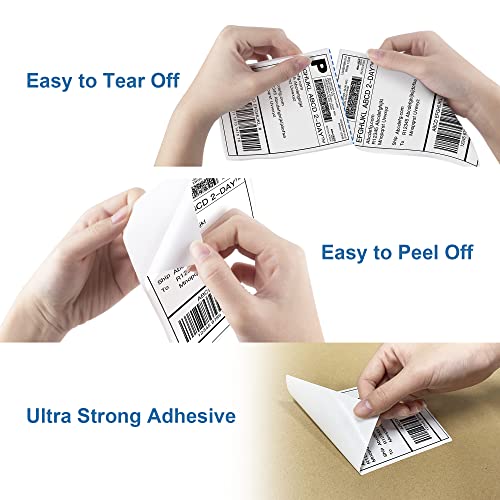 POLONO Label Printer - 150mm/s 4x6 Gray Thermal Label Printer, POLONO 4"×6" Direct Thermal Shipping Label, 220 Labels×4 Roll, Compatible with Amazon, Ebay, Etsy, Shopify and FedEx