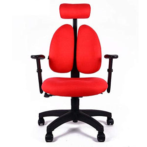 SKUAI Executive Office Chair with Adjustable Armrest - Red