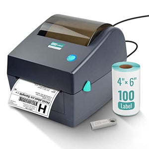 HotLabel S8 Thermal Label Printer - with 800 4×6 Shipping Labels - USB Barcode Sticker Maker Machine, Direct, Jar Bottle Labeller, UPS USPS FedEx Amazon Ebay Etsy Packages Postage Writer Windows Mac