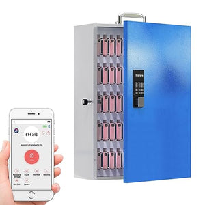 WeHere 60 Slots Cell Phone Locker with Smart Lock - Wall Mounted/Portable Handle