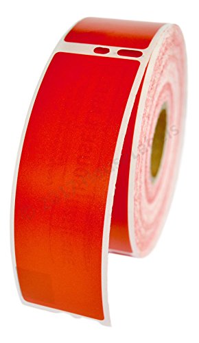 100 Rolls; 350 Labels per Roll of DYMO-Compatible 30252 RED Address Labels (1-1/8" x 3-1/2") -- BPA Free!
