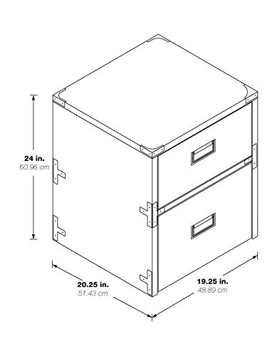 OSP Home Furnishings Wellington 2-Drawer File Cabinet, Toasted Wheat