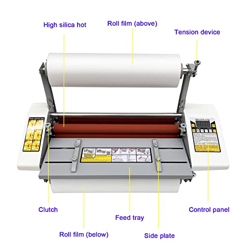 TECHTONGDA Hot Cold Roll Laminator, Digital Control Thermal Laminating Machine - 110V, Single/Dual Sides Lamination - A3+/12.9" 120141