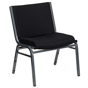 Flash Furniture 2 Pack HERCULES Series Big & Tall 1000 lb. Rated Black Fabric Stack Chair
