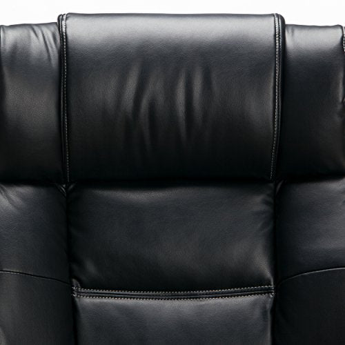 OFM Avenger Series Big and Tall Leather Executive Chair - Black Computer Chair with Arms, Black/Chrome (810-LX-BLK)