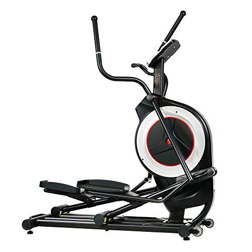 Sunny Health & Fitness Electric Eliptical Trainer Elliptical Machine w/Devicec Holder, Programmable Monitor and Heart Rate Monitoring, 300 LB Max Weight and 20"" Stride - SF-E3875, Black