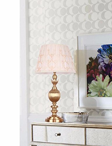 CJSHVR-Luxury European modern bedroom bedside lamp, copper lamp, copper lamp style, the living room became retro copper lamp