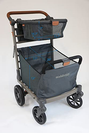 Wadabuggy Heavy Duty Folding Shopping & Utility Cart with 3 Storage Baskets