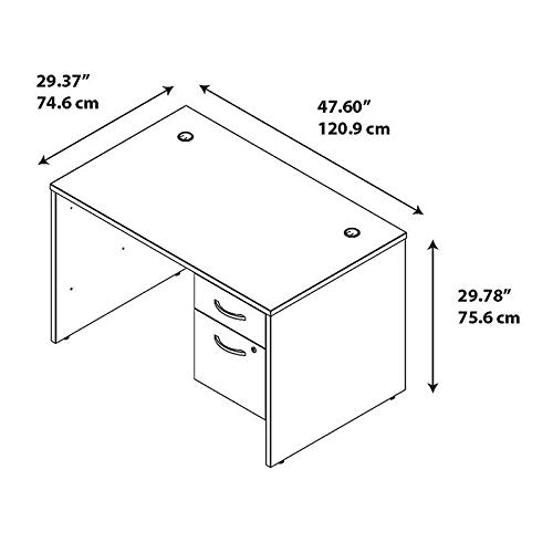 Bush Business Furniture Series C Elite 48" by 30" Desk Shell with 3/4" Pedestal, Mocha Cherry