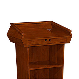 LIUMANG Deluxe Wood Podium Reception Stand-Up Lectern (Red Brown, 53x70x120cm)