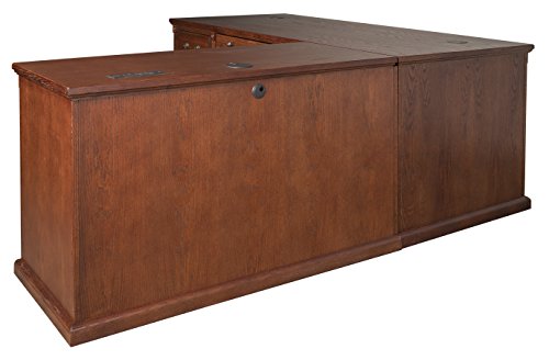 Martin Furniture Huntington Oxford Office Right L-Shaped Desk, Burnish Finish